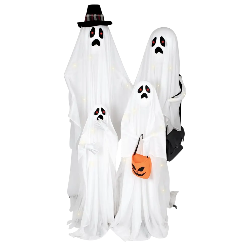 Set van 4 lichtgevende en geluidsproducerende spoken van 160 cm – Halloween-decoratie