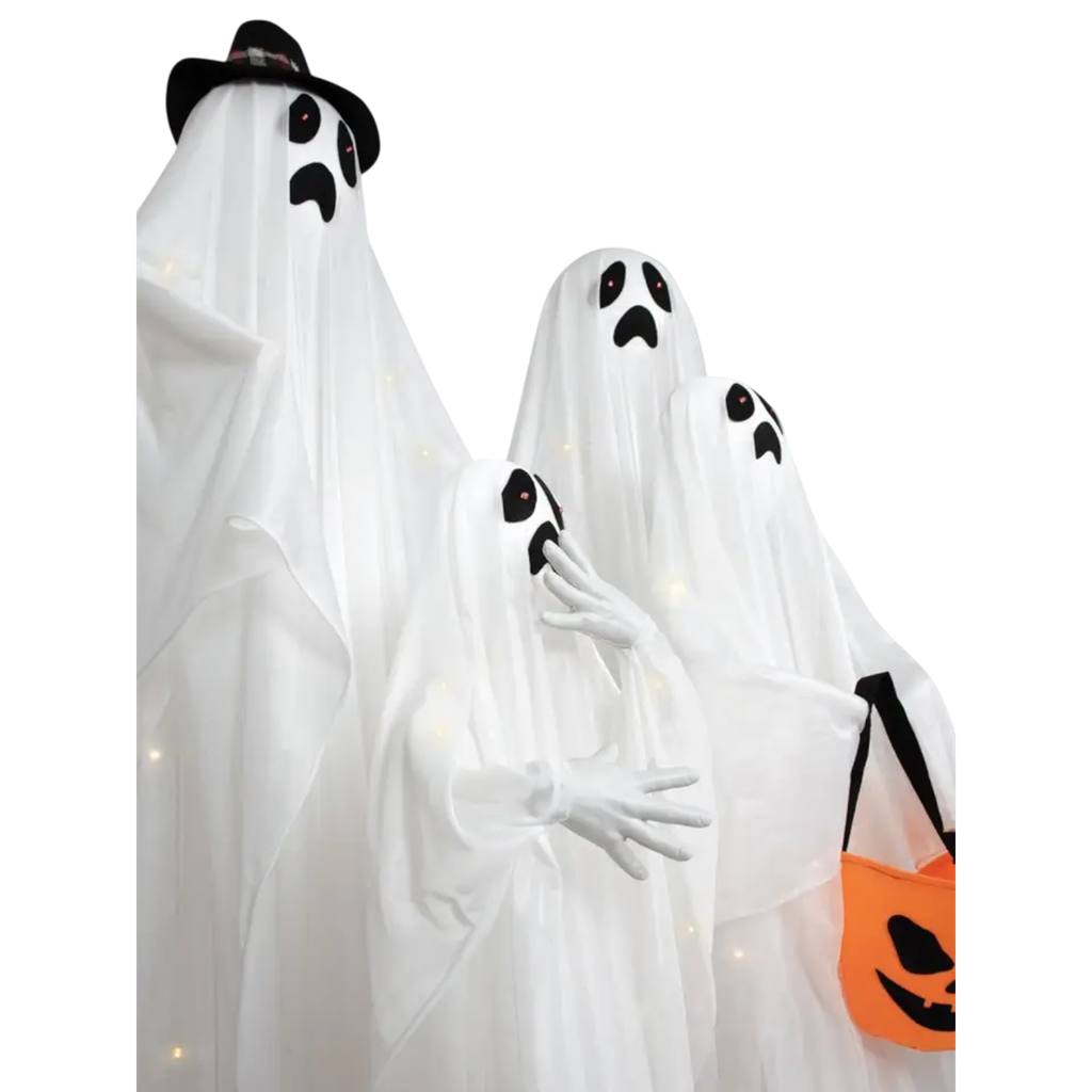 Set van 4 lichtgevende en geluidsproducerende spoken van 160 cm – Halloween-decoratie