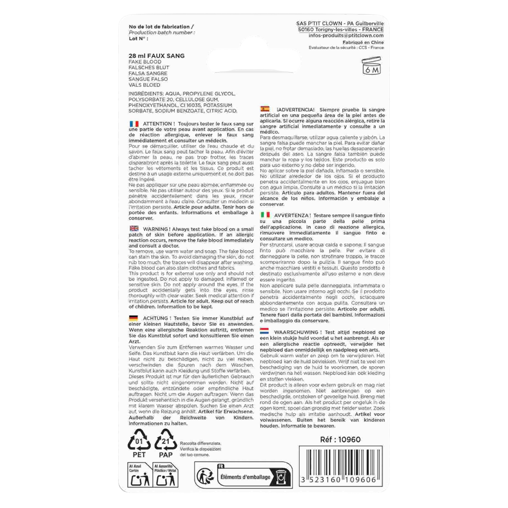 Nepbloed in gelvorm 28,3 ml – Halloween-make-up