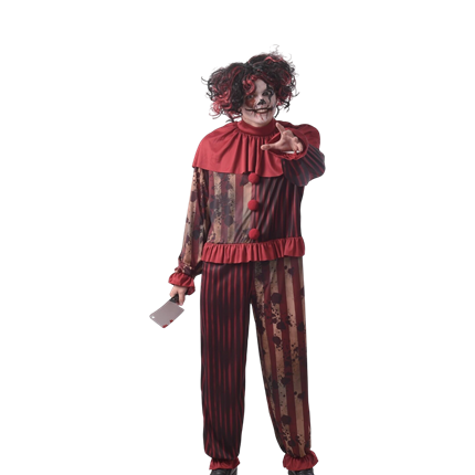 Kostuum: Duivelse moordende clown voor heren, maat L/XL – Halloween