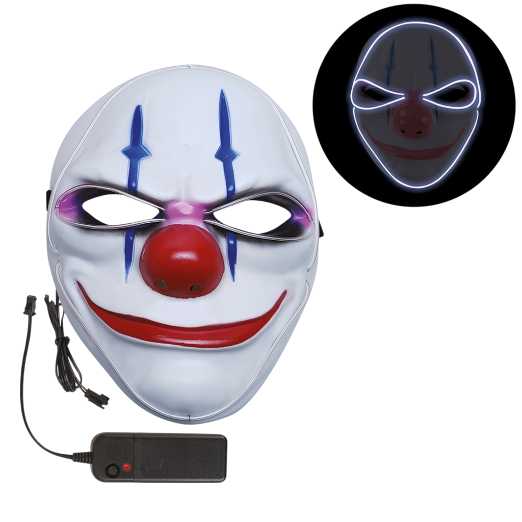 Enge LED-clownmasker voor volwassenen – Halloween