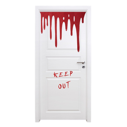 Bloederige deuroverzetting – Halloween-decoratie