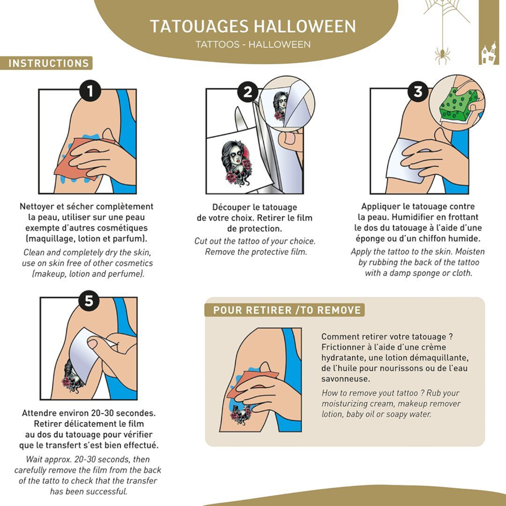Tijdelijke Halloween-tatoeages – willekeurig ontwerp
