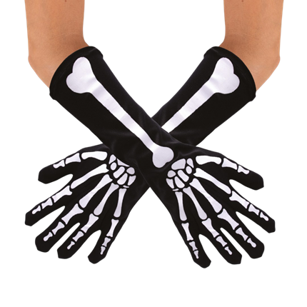 Lange skelethandschoenen 37 cm – Halloween-kostuumaccessoire