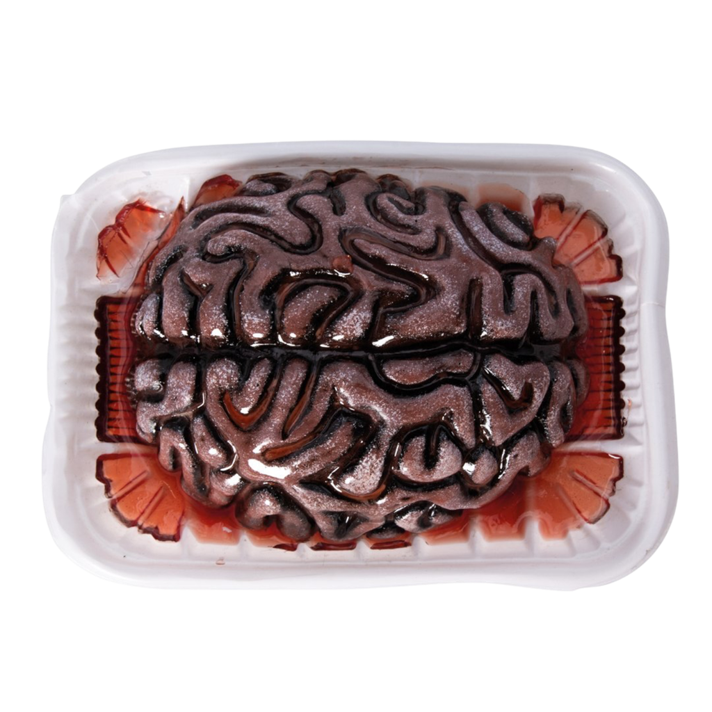Bloederig brein in bakje 13 cm – Gruwelijke Halloween-decoratie