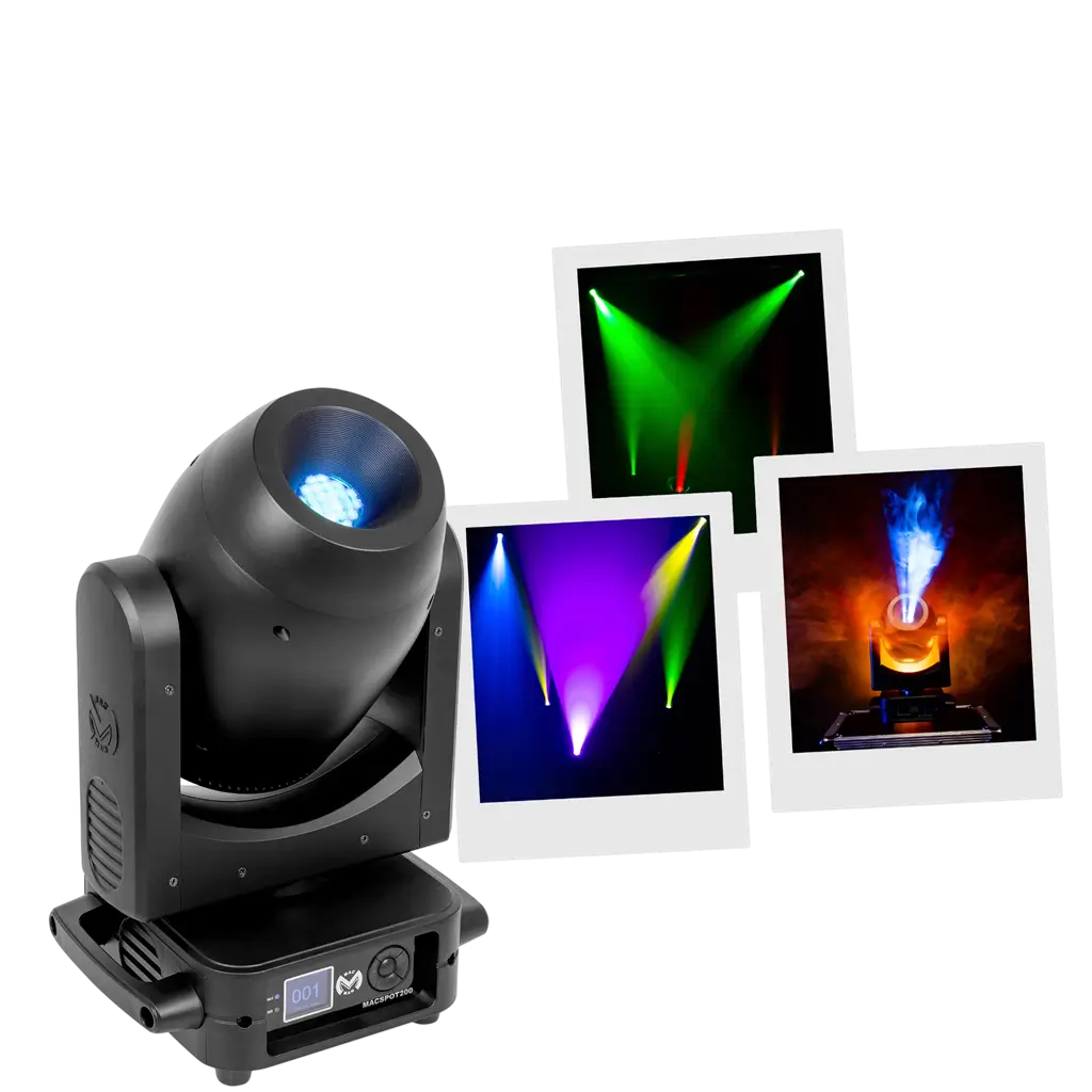 200 W LED-spot met gobo’s, 6-facettenprisma en gemotoriseerde focus – Mac Mah