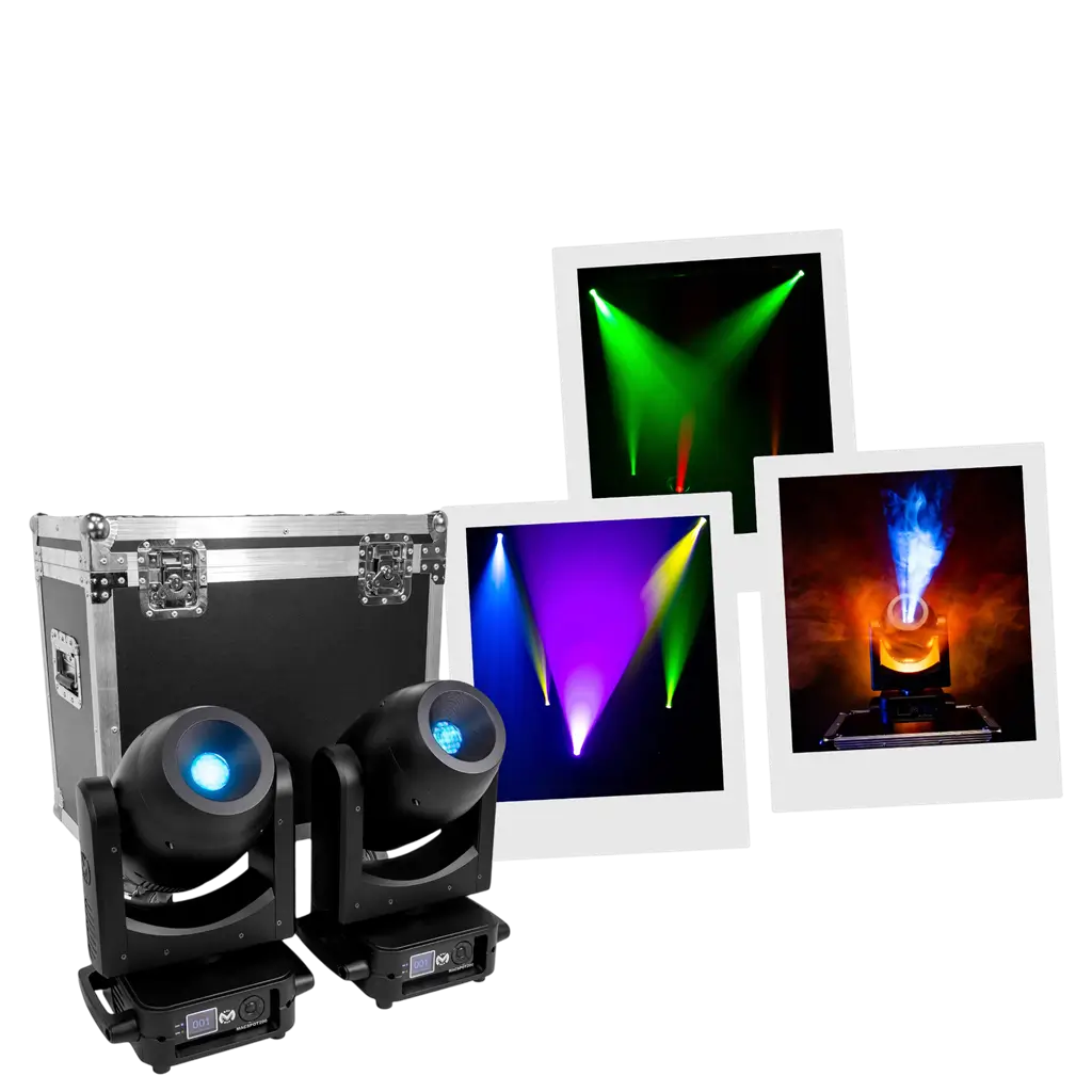 Set van 2 LED-spotlampen van 200 W met flightcase – Mac Mah