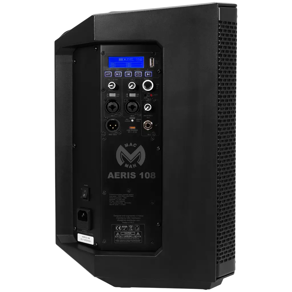 Draagbare, actieve luidspreker van 150 W RMS met 8"-luidspreker, op batterijen, met UHF-microfoon – Mac Mah