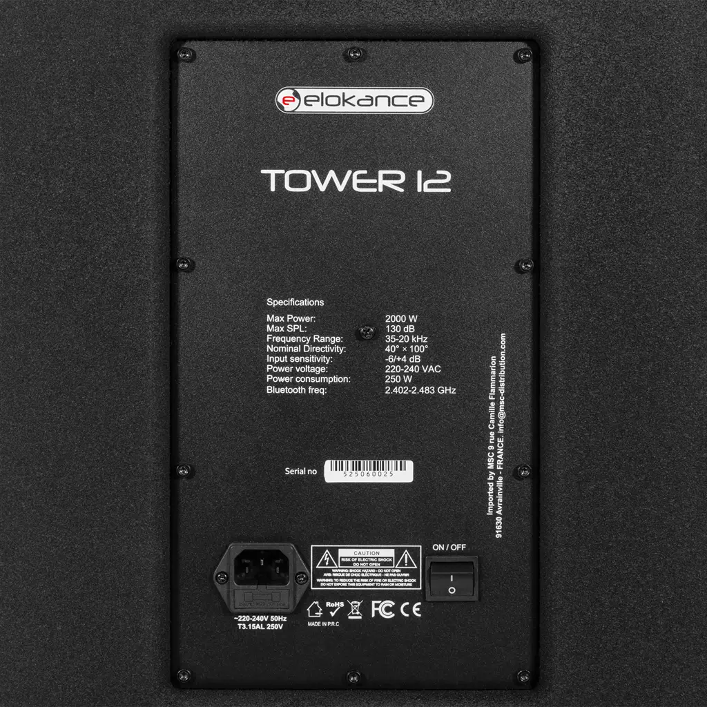 Actief 3-weg kolomsysteem van 800 W RMS met 12"-subwoofer – Elokance