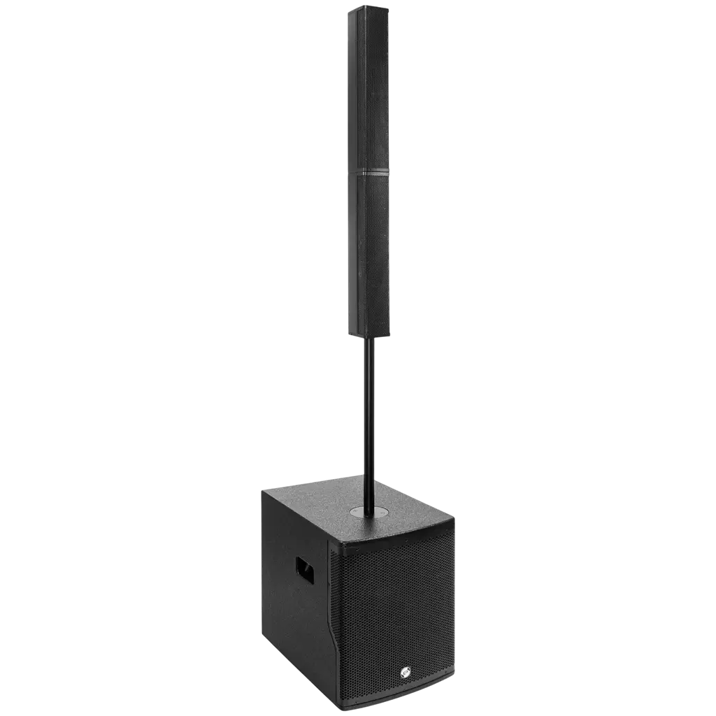 Actief 2-weg kolomsysteem van 800 W RMS met 12"-subwoofer – Elokance