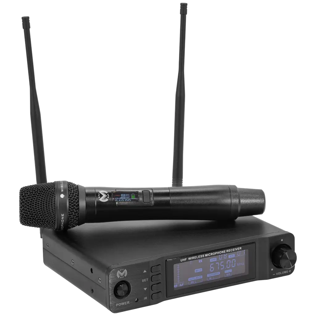 Draadloze UHF-microfoon met cardioïde patroon en True Diversity-technologie, inclusief ontvanger – Mac Mah