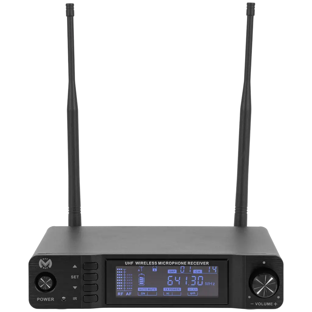 Draadloze UHF-microfoon met cardioïde patroon en True Diversity-technologie, inclusief ontvanger – Mac Mah