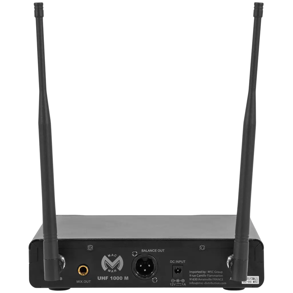 Draadloze UHF-microfoon met cardioïde patroon en True Diversity-technologie, inclusief ontvanger – Mac Mah