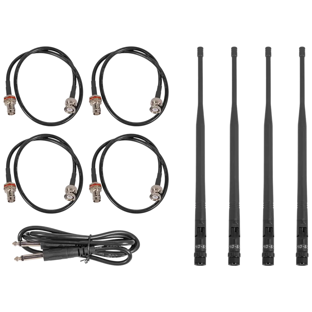 Dubbel UHF-draadloos microfoonsysteem met cardioïde True Diversity en ontvanger – Mac Mah
