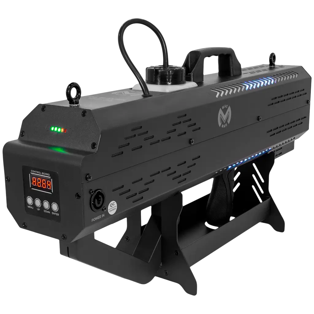 Draagbare rookmachine van 1500 W op accu met RGB-LED’s – Mac Mah
