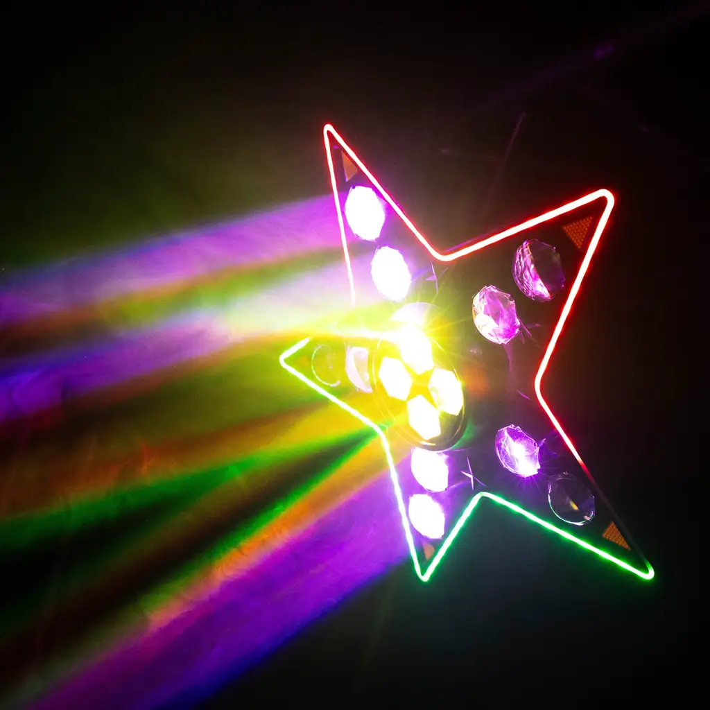 3-in-1 LED-lichtset met Beam, B-Eye en stroboscoop – BoomToneDJ
