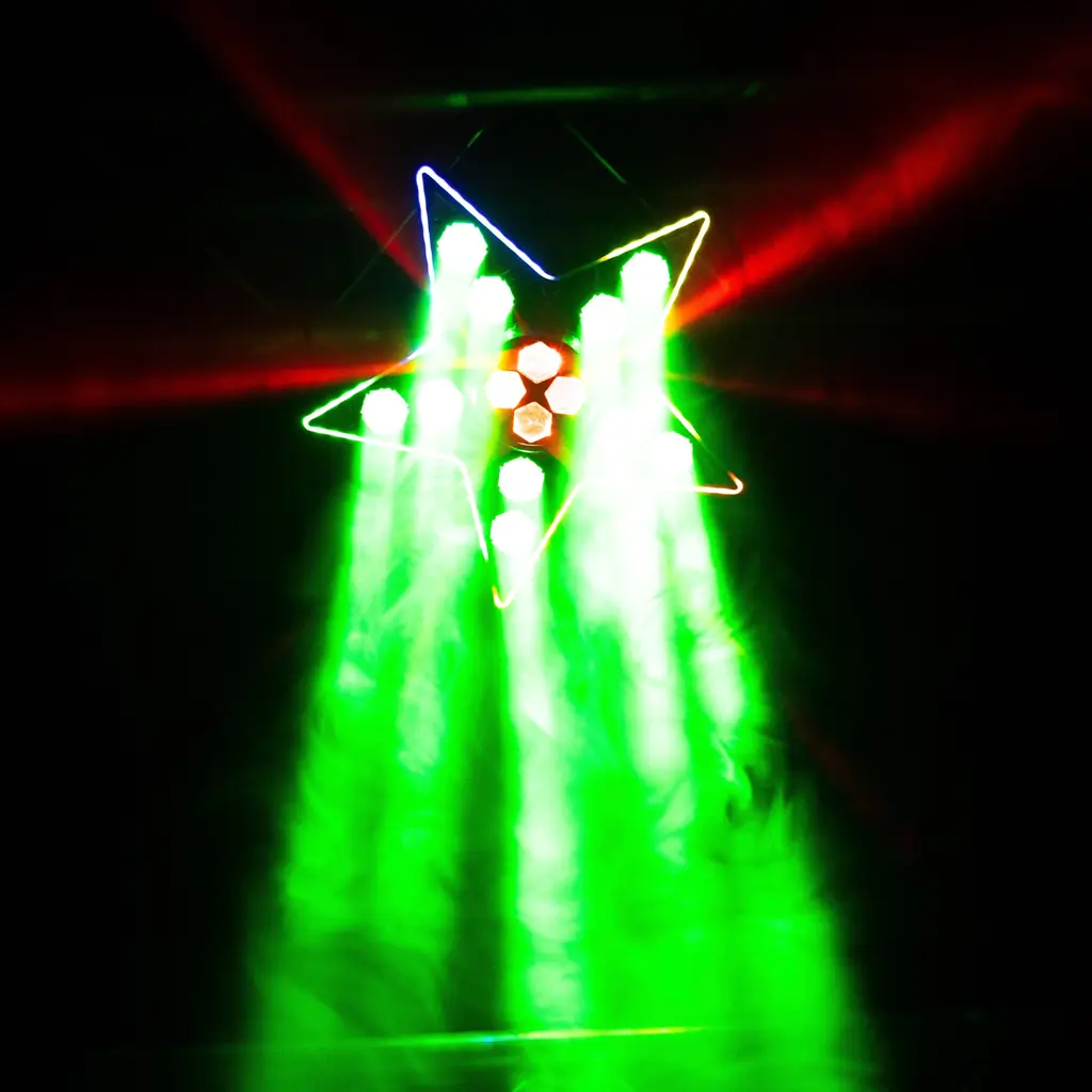 3-in-1 LED-lichtset met Beam, B-Eye en stroboscoop – BoomToneDJ