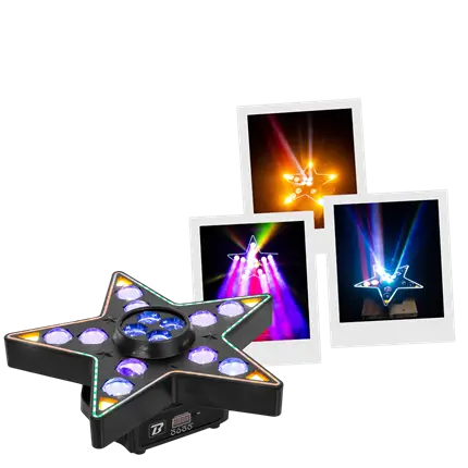 3-in-1 LED-lichtset met Beam, B-Eye en stroboscoop – BoomToneDJ
