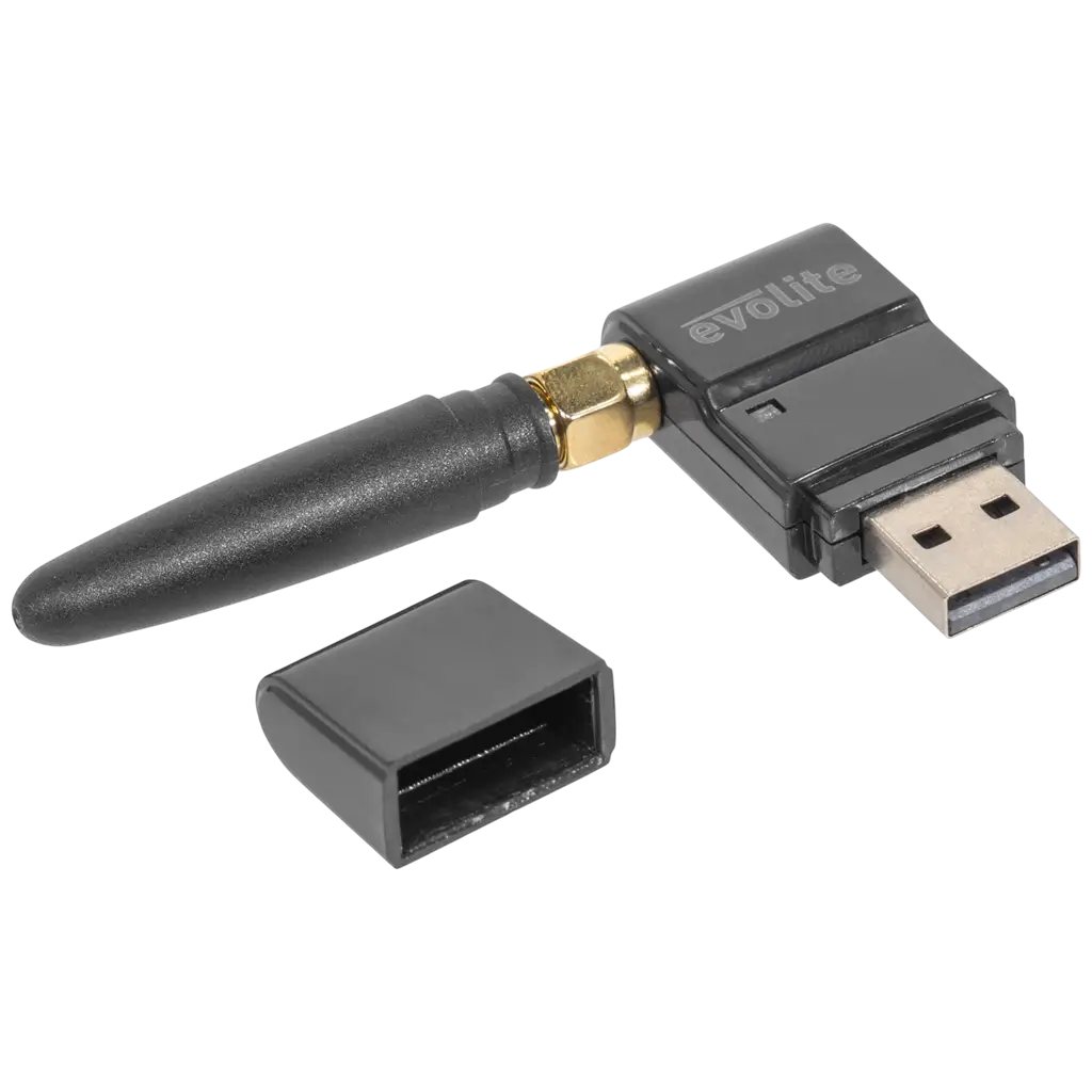 Draadloze USB-DMX-dongle (zender/ontvanger) 2,4 GHz – Evolite